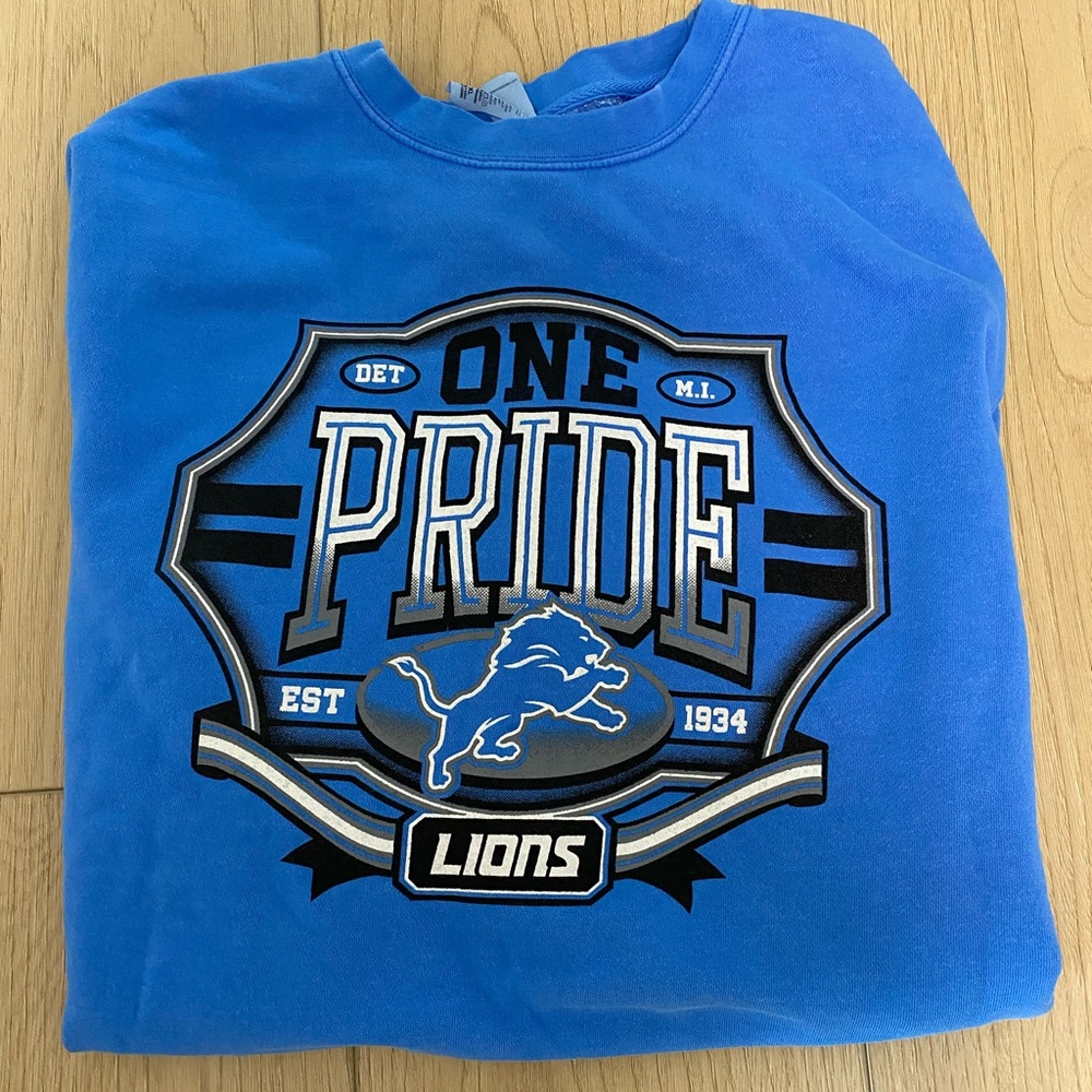 Detroit Lions Blue "One Pride" Crewneck Sweatshirt